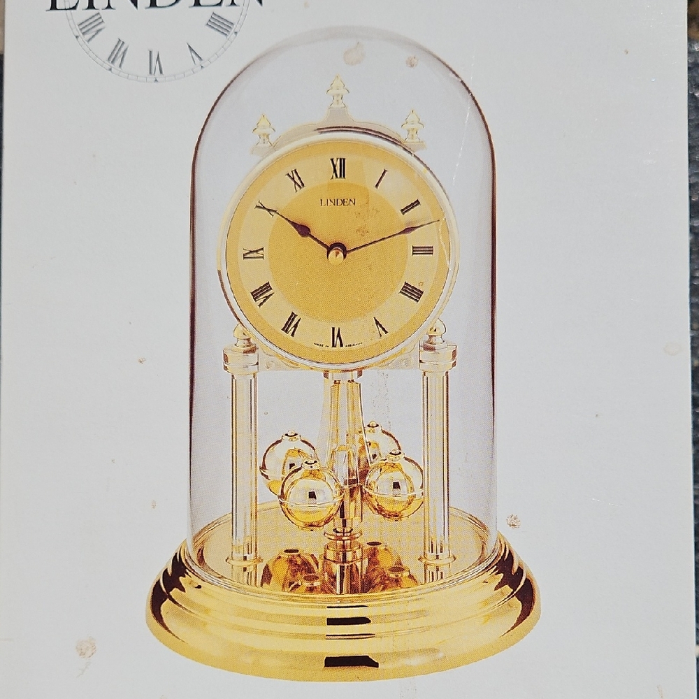 Linden Gold Dome Anniversary Clock with Roman Dial